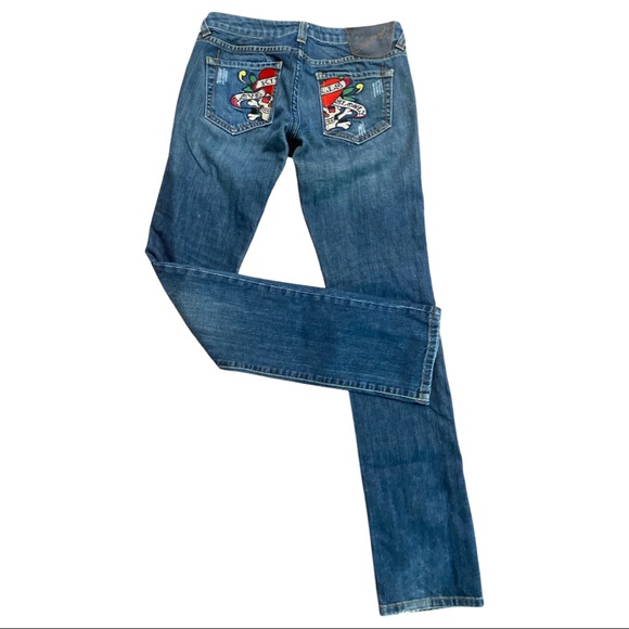 ❌SOLD❌Y2K Ed Hardy Love Kills Jeans - size 26 - Picture 3 of 9